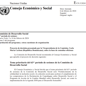 ECOSOC aprueba una resolución sobre sistemas de cuidados y apoyo para el desarrollo social