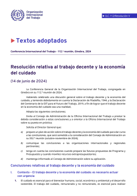 Resolución relativa al trabajo decente y la economía del cuidado