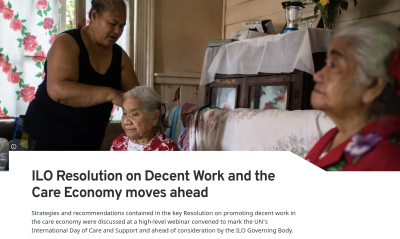 ILO Resolution on Decent Work and the Care Economy moves ahead