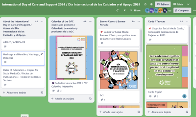 Global Alliance for Care Trello Board: International Day of Care and Support