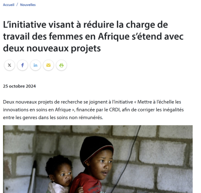 L’initiative visant à réduire la charge de travail des femmes en Afrique s’étend avec deux nouveaux projets