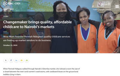 Changemakers brings quality, affordable childcare to Nairobi’s markets.