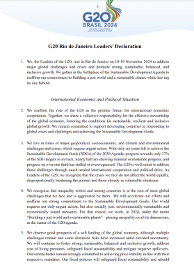 G20 Rio de Janeiro Leaders’ Declaration