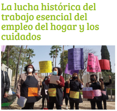 La lucha histórica del trabajo esencial del empleo del hogar y los cuidados