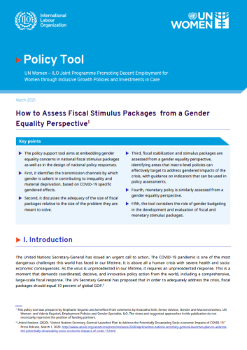 How to Assess Fiscal Stimulus Packages from a Gender Equality Perspective