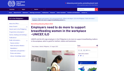 Employers need to do more to support breastfeeding women in the workplace –UNICEF, ILO