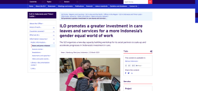 ILO promotes a greater investment in care leaves and services for a more Indonesia’s gender equal world of work