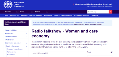 Radio talkshow - Women and care economy