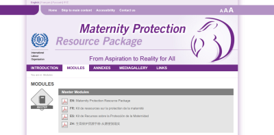 Maternity Protection Resource Package. From Aspiration to Reality for All.