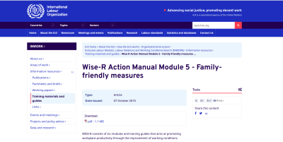 Wise-R Action Manual Module 5 - Family-friendly measures