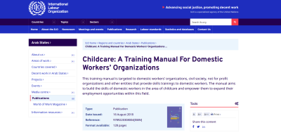 Childcare: A Training Manual For Domestic Workers’ Organizations