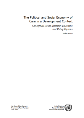 The Political and Social Economy of Care in a Development Context