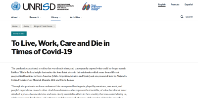 To Live, Work, Care and Die in Times of Covid-19