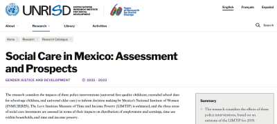 Social Care in Mexico: Assessment and Prospects