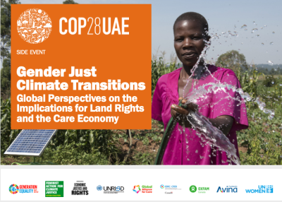 Gender Just Climate Transitions. Global Perspectives on the Implications for Land Rights and the Care Economy